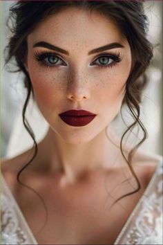 Bride Makeup Styles, Halloween Wedding Bridal Makeup, Bride Fall Makeup, Wedding Makeup For Fall, Wedding Makeup For Black Hair, Wedding Makeup And Hair Ideas, Wedding Makeup For Black Dress, Vintage Wedding Make Up, Makeup Looks For Wedding Bride