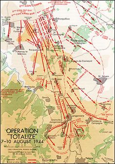 Map 4.--Operation TOTALIZE, 7-10 August 1944 Battle Tactics, Cartography Map, Battle Map