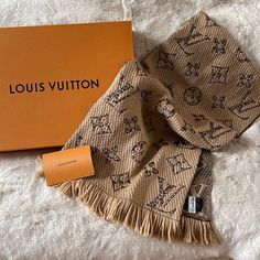 Nwt. Sold Out! Louis Vuitton Logomania Giant Jungle Scarf. Limited Edition. Beige/Camel Color. Wool & Silk. Tag Still Attached. Never Worn. Comes With Lv Box, Tissue & Ribbon. I Video Record All Packing & Mailing Of Items Sold. Lv Scarf On Bag, Louis Vuitton Watercolor, Louis Vuitton Monogram Shawl, Louis Vuitton Bandeau, Louis Vuitton Scarf, Monogrammed Scarf, Silk Stoles, Leopard Scarf, Jungle Print