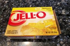 a box of jello sitting on top of a counter