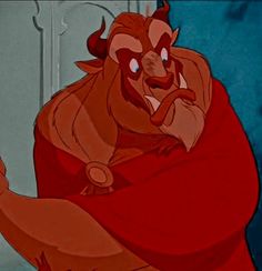 the beast from disney's beauty and the beast is pointing his finger at something