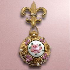 This Is One Of My Favorite Finds. A Coro 1940s-1950s Pegasus Fleur De Lis 4-Picture Locket. Spring Loaded, Has The 4 Original Insert Pictures With Instructions On Use. Guilloche Rose Motif. There Are Two Missing Pink Rhinestones. In Near Perfect Vintage Condition With Age-Appropriate Wear. This Is A Deal For A Rare Piece! You Will Find This Rare Locket Being Listed By Other Sites Anywhere From $200 To $500 And They Are Missing Several Faux Pearls And Pink Rhinestones. Measurement: 2-1/2 Inches By 1 Inch. Cross-Posted. Coro Jewelry, Picture Locket, Rose Motif, Pink Rhinestones, Vintage 1950s, The 4, Locket, Faux Pearl, Pink White