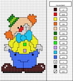 a cross stitch pattern with an image of a baby in a basket