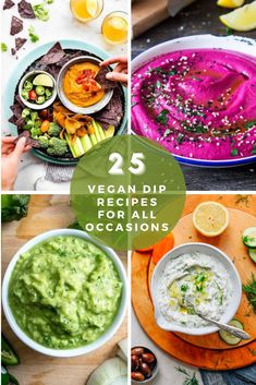 Whether you’ve got a party coming up, or just have the munchies, you’ll love these vegan dip recipes! Best Vegan Dips, Easy Vegan Dips For A Party, Vegan Vegetable Dip, Vegetable Dip Recipe, Vegetarian Dip, Dip Ideas, Vegan Apps, Vegan Crab