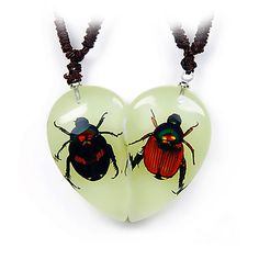 Glows in the Dark Lucky Chafer Beetle&Shining Chafer Beetle Valentine Necklace 1x0.6x0.3 in Beetle Necklace, Valentine Necklace, Cool Bugs, Butterfly Wing Earrings, Funky Jewelry, Valentines Necklace, Wing Earrings, Jewelry Inspo, Piercing Jewelry