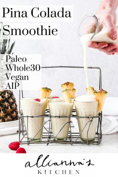 Aip Smoothie Recipes, Aip Smoothie, Pina Colada Smoothie Recipe, Aip Drinks, Aip Vegan, Autoimmune Diet Recipes, Pineapple Juice Recipes, Sugar Free Cocktails, Aip Breakfast