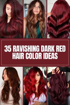 Unleash your inner goddess with 35 ravishing dark red hair color ideas that exude elegance and allure! 💇‍♀️🍷 Dive into the rich and luxurious world of dark red hues, ranging from deep burgundies to fiery auburns. Whether you're craving a subtle hint of warmth or a bold and dramatic transformation, these hair color ideas are sure to make a statement. From sleek and sophisticated styles to tousled and textured looks, dark red hair adds depth and dimension to your locks, leaving you feeling confident and radiant. Get ready to elevate your look with these mesmerizing dark red hair color inspirations! ❤️✨ #DarkRedHair #HairColorIdeas #RavishingLocks True Red Hair, Red With Dark Roots, Dark Red Balayage, Red Hair Color Chart, Bright Red Hair Dye, Dark Red Hair Color Ideas, Warm Red Hair