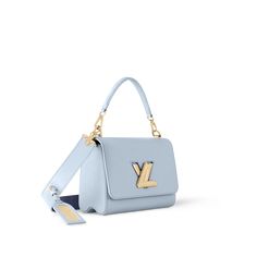 LOUIS VUITTON® - Twist Pm - Washed Blue Lv Twist, Trunk Bag, Luxury Purses, Louis Vuitton Official, Wallet Pouch, Monogram Bag, Buckle Shoes, Silver Jewelry Fashion, Louis Vuitton Twist