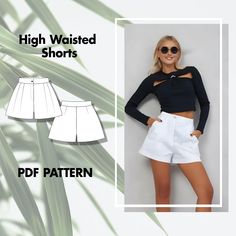 🌟 High Waisted Shorts Sewing Pattern 🌟 Create your own stylish and trendy high-waisted shorts with this perfect summer sewing project designed for advanced beginners. Whether for casual outings or beach days, these shorts are a wardrobe staple! 📥 Instant Digital Download: - The pattern is provided in English. - The pattern is available in PDF format and can be printed on A4, A0, or US Letter sizes. Download it instantly and sew from the comfort of your home or at a print shop. 📏 Available Si High Waist Pants Pattern, Shorts Pattern Sewing, Summer Sewing Projects, Low Rise Shorts, Sewing Courses, Summer Sewing, Patterned Shorts, Modern Fashion, Sewing Techniques