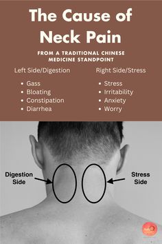 From a traditional Chinese medicine standpoint, stress and the digestive system highly related to chronic neck pain. #neckpain #acupuncture #chinesemedicine #cervicalpain #stress #bloating #gass #anxiety #irritable #constipation #diarrhea Chinese Medicine Pressure Points, Traditional Chinese Medicine Acupuncture, Acupressure Therapy, Acupressure Massage