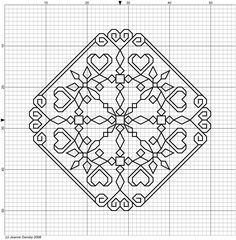 a cross stitch pattern that looks like it has been made with the shape of hearts