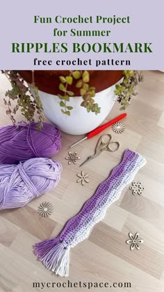 crochet project for summer ripples bookmark free crochet pattern