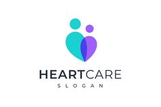 the logo for heart care, with two people holding each other's hands and one is