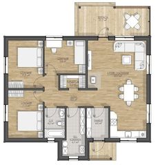 an apartment floor plan with two bedroom and one bathroom