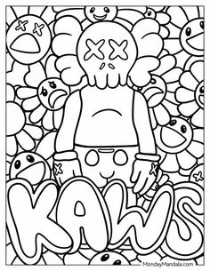 Urban art, bold designs, and contemporary flair come together in these 20 KAWS coloring pages, free to download and print! This collection celebrates the iconic work of the artist KAWS, capturing his distinctive characters and vibrant style.  ... daha fazla Pics To Color For Adults, Cute Printables Free, Colouring In Pages For Adults, Kaws Drawing Outline, Coloring Papers Printable, High Coloring Pages Cartoon, Kaws Coloring Pages, Bold Coloring Pages, Printable Drawings To Paint