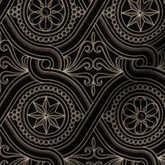 a black and white background with an intricate design in the shape of a star,