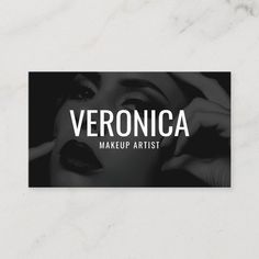 a black and white photo of a woman's face with the words veronica makeup artist