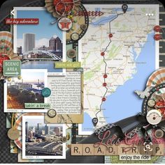 a collage with pictures and words on it, including an image of a map