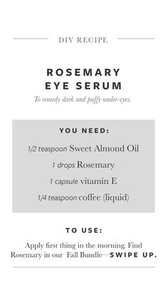 Rosmery Oil Diy, Diy Rosemary Essential Oil, Eyelash Serum Diy Recipe, Body Serum Candle Recipe, Eye Serum Recipe, Rosemary Candle, Diy Natural Makeup, Candle Recipe, Health Tricks