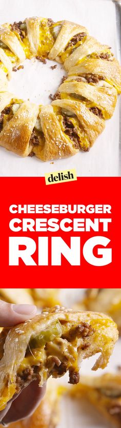 there is a close up view of the cheeseburger ring