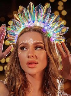 Glow Hair, Rave Hair, Headpiece Accessories, Rave Costumes, Party Hair Accessories, Glow Party, Hair Hoop, Crown Headband