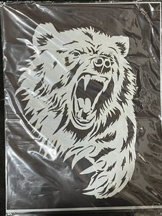 a bear sticker on a plastic bag