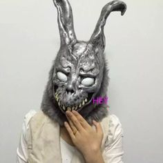 Premium Quality Donnie Darko FRANK The Bunny Rabbit MASK Overhead With Fur Adult Halloween Mask, Halloween Masks & Eye Masks Donnie Darko Rabbit, Frank The Bunny, Hooded Mask, Christmas Gift Costume, Rabbit Cosplay, Rabbit Halloween, Evil Bunny, Rabbit Mask, Zombie Mask