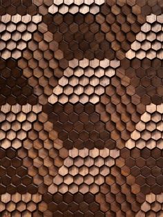 an animal skin pattern made up of hexagonal cubes in brown and white