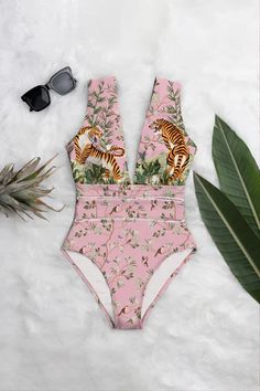 Averie US Hot Lingerie, Pink One Piece, Deep Plunge, Costume Intero, Pink Swimsuit, The Tiger, Beachwear For Women