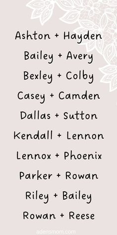 A list of 20 names (10 pairings) of baby names for twin girls. Taupe background, white lace, black text. Twin Names Girl And Girl, Baby Twin Names, Twin Names For Girls, Cute Twin Names, Twin Baby Girl Names, Scene Writing Prompts, Multiple Baby