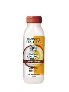 Coconut Shampoo, 350 mL | Garnier Fructis Hair Garnier Shampoo, Coconut Conditioner, Coconut Shampoo, Xmas Wishlist, Garnier Fructis, Dry Damaged Hair, Hair Food, Treated Hair, Xanthan Gum