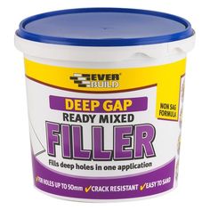 Revolutionary new filler.Formulated using ceramic spheres that fill holes and cracks.Deep Gap Filler will not shrink or crack, dries to a light grey finish.Finishes smooth, no sanding, ready to paint or wallpaper in 30 minutes. Hole In One, Brick And Stone, Sanding, 30 Minutes, Quick Dry, Light Grey, Gap, Paint, Grey