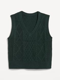 SoSoft Cable-Knit Vest | Old Navy Old Money Look, Green Sweater Vest, Vintage Sweater Vest, Cable Knit Vest, Vest Women, Sweater Vest Women, Sleeveless Pullover, Family Maternity, Family Pajamas