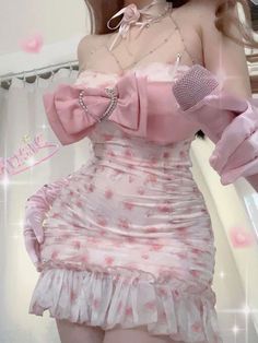 Pink Corset Dress, Fairy Prom Dress, Kawaii Outfit Ideas, Girly Pop, Bow Fashion, Dress Bow, Pink Corset, 2000s Aesthetic, Kawaii Fashion Outfits