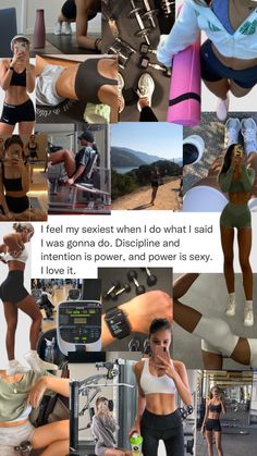 a collage of photos with some women doing different things in them, and the caption says i feel my routine doesn't do what i said