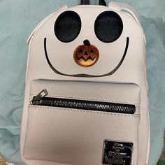 Loungefly Zero From The Nightmare Before Christmas Backpack Cute Halloween Travel Backpack, Cute Halloween Backpack For Everyday Use, Halloween Themed Travel Backpack, Themed Halloween Travel Backpack, Cute Halloween School Backpack, Novelty Halloween School Backpack, Themed Backpack For Everyday Use And Halloween, White Halloween Backpack For Travel, White Backpack For Halloween