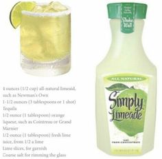 a bottle of lemonade next to a glass filled with lemonade and lime juice