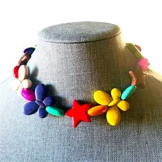 Necklace And Bracelet Set Bracelet Is 7 Inches Necklace Is 14 Inches Trendy Multicolor Flower Necklace With Colorful Beads, Bohemian Multicolor Adjustable Flower Necklace, Multicolor Flower Jewelry For Beach, Multicolor Single Strand Jewelry, Multicolor Flower Jewelry For Summer, Trendy Multicolor Flower Necklace For Summer, Multicolor Flower Necklace For Summer Beach, Trendy Multicolor Flower Jewelry, Trendy Colorful Flower Jewelry