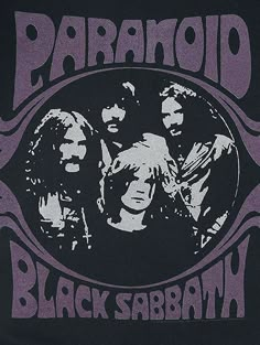 an image of the band paranoid black sabrah on a t - shirt that says paranoid