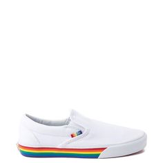 Vans Slip On Rainbow Skate Shoe | Journeys Vans Rainbow, Fashion Athletic Shoes, Rainbow Vans, Vans Shoes Women, 2020 Shoes, Vans Slip On Shoes, Cute Vans, Pride Shoes