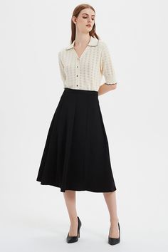 SKYE | Chic Mavise TENCEL Pleated A-line Midi Skirt | Affordable Quiet Luxury A-line Pleated Skirt With Pockets, Formal A-line Pleated Skirt With Lining, Feminine A-line Pleated Skirt, Voluminous A-line Skirt With Pleated Hem, Chic A-line Skirt For Semi-formal Occasions, Classic A-line Pleated Skirt For Fall, Relaxed A-line Pleated Skirt With Pockets, Flowy A-line Pleated Skirt With Pockets, A-line Workwear Skirt With Pockets