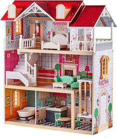 a doll house with all the furniture and accessories