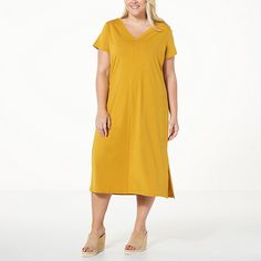 G by Giuliana Short-Sleeve T-Shirt Maxi Dress Somewhere between loungewear and casual weekend wear lies Giuliana's LounGy collection. This super-soft, T-shirt style maxi dress will be your easy out-the-door look for busy days when you still want to turn heads. Casual Longline Dress For Loungewear, Casual Short Sleeve Loungewear Dresses, Spring Casual Lounging Dresses, Casual V-neck Lounging Dress, Casual Spring Lounging Dress, Casual Relaxed Fit Dress For Loungewear, Casual Loungewear Dress With Relaxed Fit, Casual Cotton T-shirt Dress For Fall, Casual Summer T-shirt Dress For Loungewear