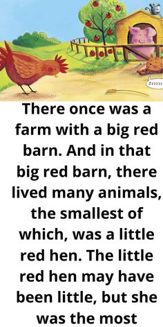 a poem with an image of two birds in the background and text that reads, there once was a farm with a big red barn