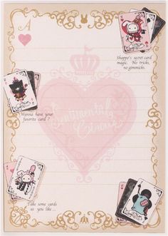 a card with some pictures on it in the shape of a heart and other cards