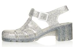 I so had these #jellys #90s #shoes Silver Glitter Shoes, Quirky Shoes, Silver Glitter Heels, Shoes Aesthetic, Jelly Flats, Shoes Hack, Glitter Sandals, Trending Sandals