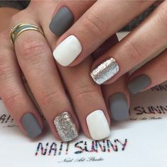 Nails Gray, Nails Grey, 2019 Nails, Unghie Nail Art, Different Nail Designs, New Nail Designs, Gray Nails, Latest Nail Art, Super Nails