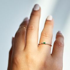 Rows of diamonds hug a baguette emerald, oh how we love baguettes (the cut and the bread) and how we love hugging. And how we love this ring! See Details for item specifics (carat weight, metal, etc). Emerald Ring Silver, Love Hugging, Jennie Kwon, White Diamond Ring, Classy Jewelry, Emerald Ring, Ring Silver, Delicate Bracelet, White Diamond