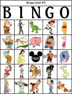 an image of a cartoon board game with the words'bingo'and characters on it