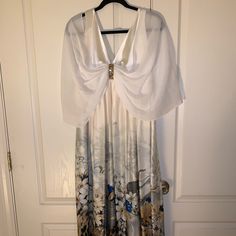 Pure Silk Dress. From Turkey. Comes With Shawl Attached To Dress. Pure Silk Dress, Pure Silk, Silk Dress, Shawl, Color White, Silk, Pure Products, Womens Dresses, Dresses